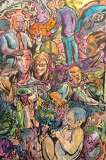 “Five Stages of Growth With 0 Sum Gain,” mixed media by Jason Sturgill of Lexington.