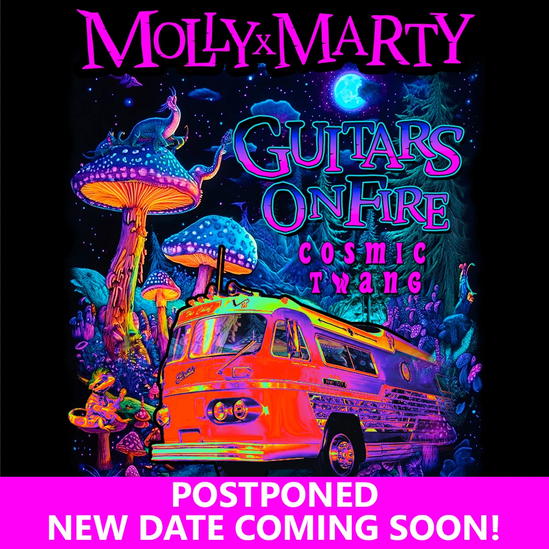 Marty Stewart and Molly Tuttle Show Guitars on Fire Cosmic Twang Tour Graphic